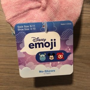 Disney Emoji No Show Socks (5-Pair) Shoe Size 4-10 Multi Color